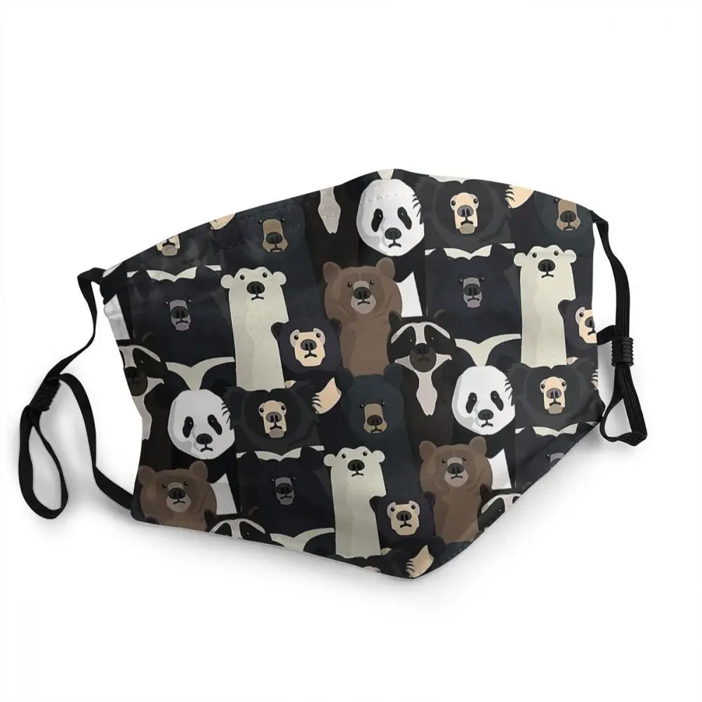 

Многоразовая маска на рот для взрослых «Медведи мира», Пыленепроницаемая защитная маска-респиратор против смога для взрослых