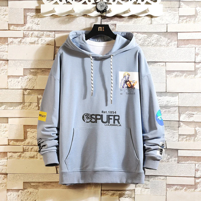 

Модные брендовые мужские толстовки 2020 весна осень мужские повседневные толстовки с капюшоном толстовки с мультяшным принтом Мужские толст...