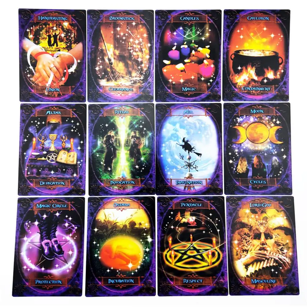 Потрясающая колода из 48 карт ведьмы Wisdom Oracle Cards включает в себя колоду и вечерние
