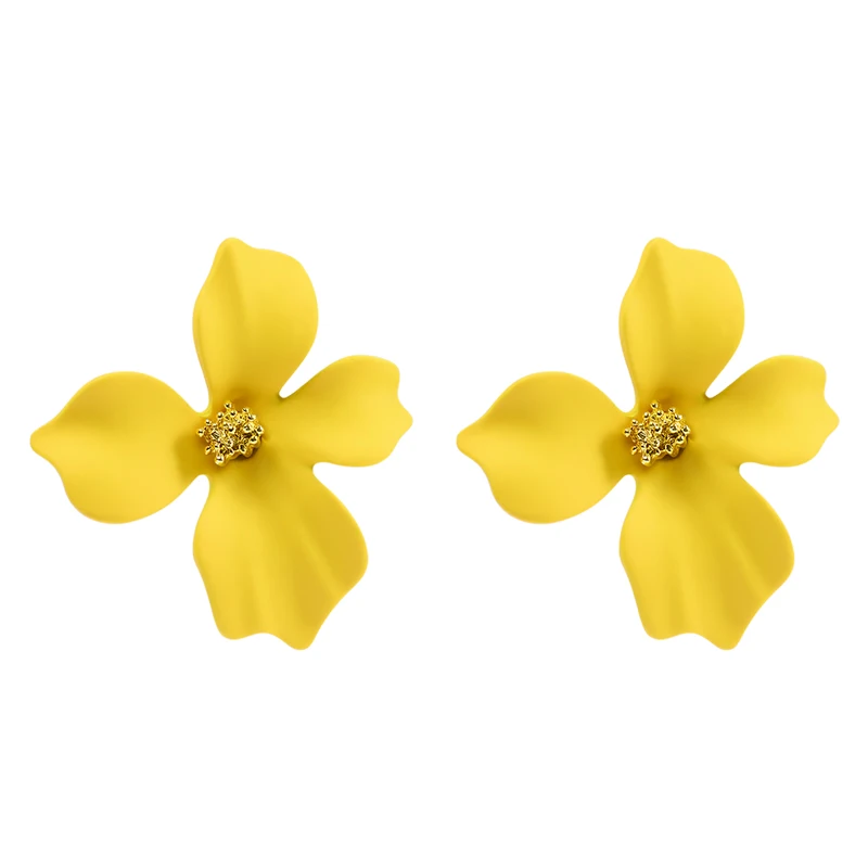 SHUANGR Sweet Jewelry Spray Paint Stud Earrings Flower Earrings Statement Trendy Brincos Gift for Girls Gift Pendientes