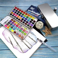 7290 Color Solid Watercolor Set Basic Neone Glitter Watercolor Paint for Drawing Art Paint Supplies for Beginner Drawing