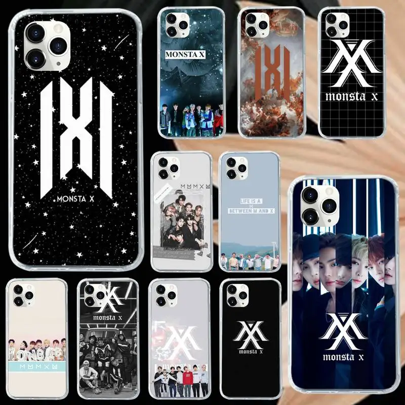 

Monsta x kpop boys group Phone Case Transparent soft For iphone 12 11 13 7 8 6 s plus x xs xr pro max mini