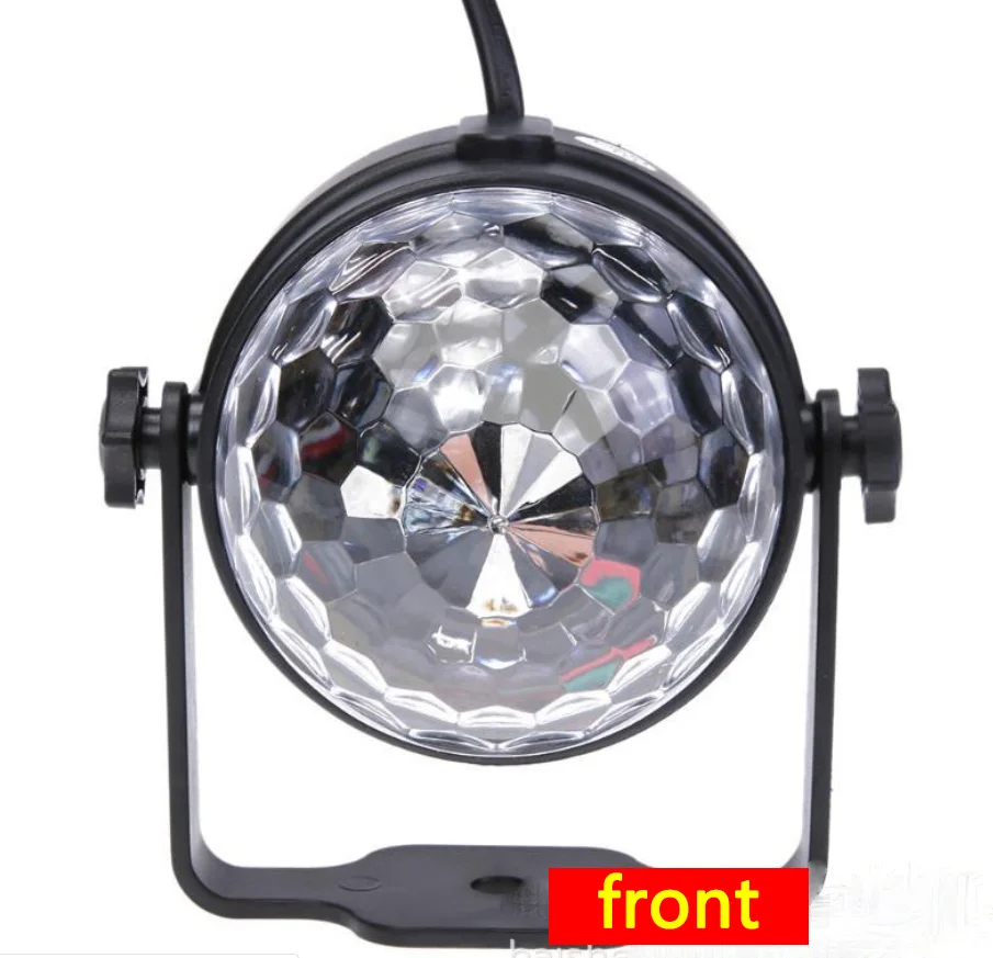 Вращающийся дискошар со звуковой активацией праздничное освещение для диджея