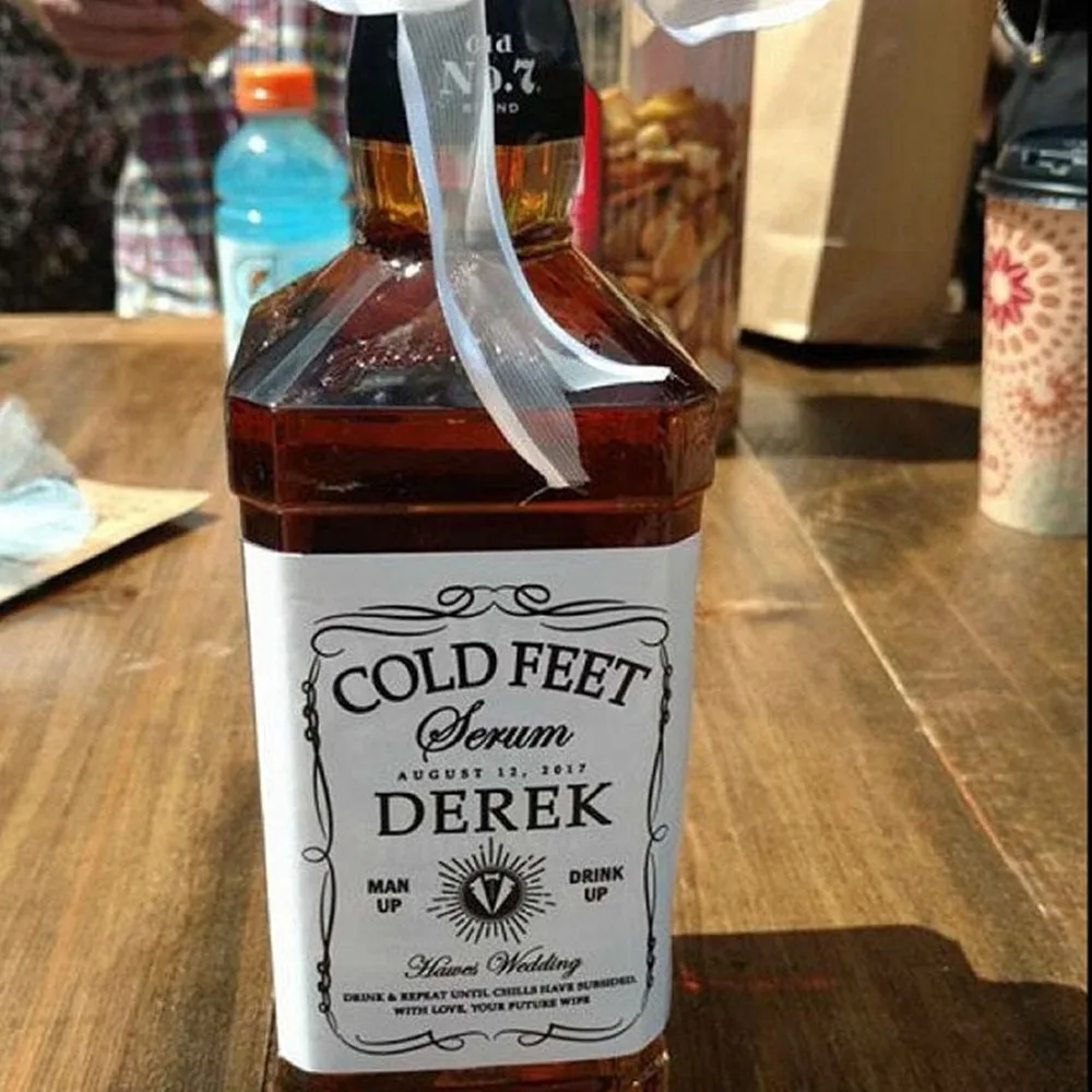 Пользовательские 4 шт. этикетки для бутылок с ликером фотоэтикетки на заказ