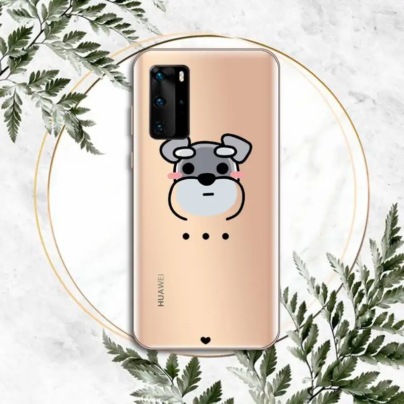 

Cartoon schnauzer dog Phone Case Transparent for Huawei P honor 8 10i 20 30 40 smart 2019