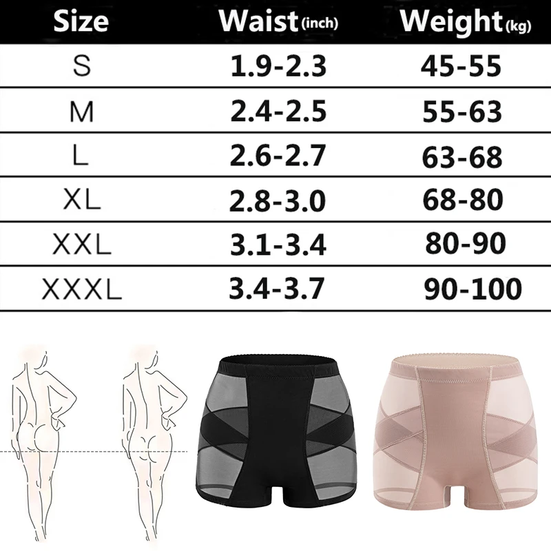 

Women Shapers Padded Butt Lifter Panty Butt Hip Enhancer Fake Hip Shapewear Underwear Briefs Push Up Panties Plus Size S-3XL