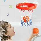 Детские Игрушки для ванны, корзина для стрельбы для малышей, набор для водных игр для маленьких девочек и мальчиков с 3 мини пластиковыми баскетбольными мячиками, Забавный душ