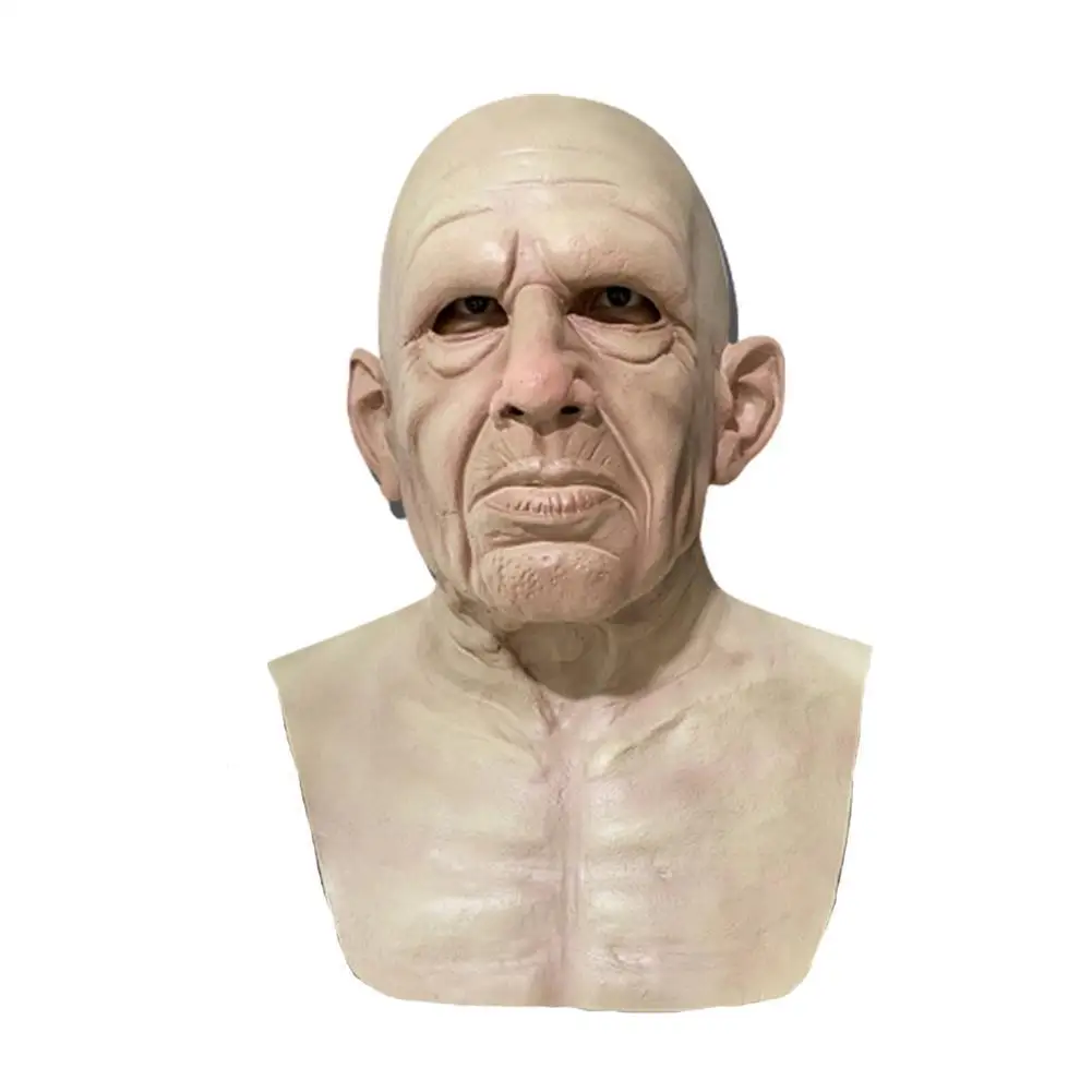 Старика латексная маска лысый сморщенный маски на Хэллоуин Маскарадный костюм