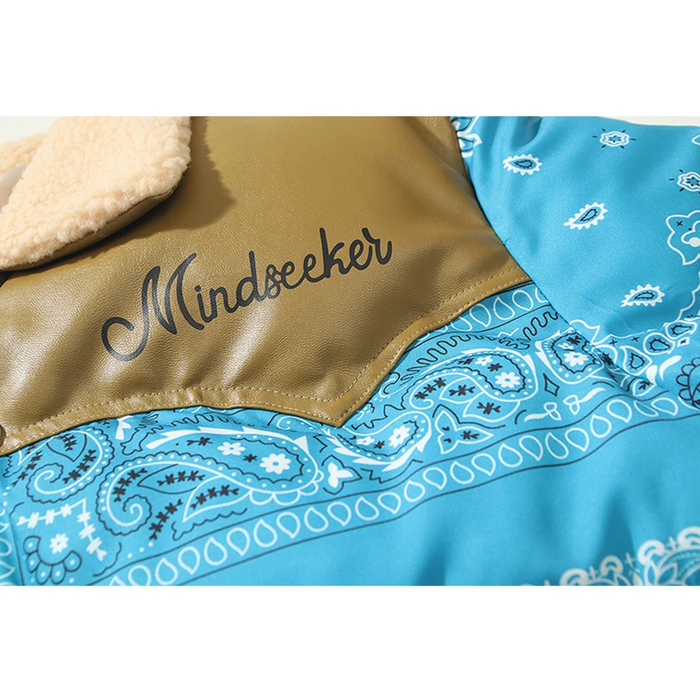 Dark Icon Bandana Coats Men Women Winter Turn-down Collar Cotton Padded Paisley Men's Parkas