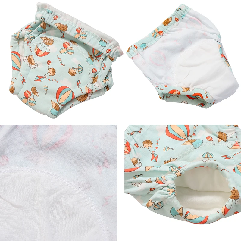 6 слойные Детские хлопковые подгузники тренировочные штаны трусики для