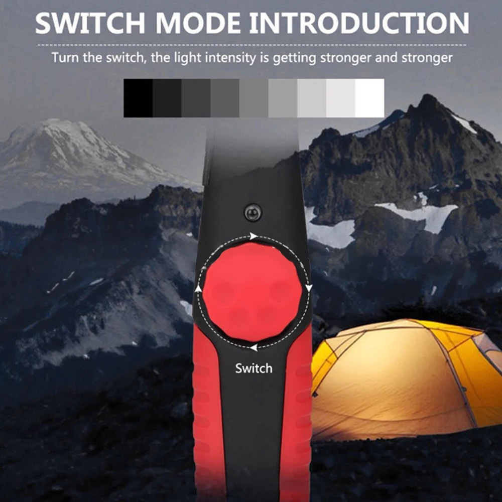 Портативный фонарь светодиодный магнитный USB перезаряжаемый COB фонарик крючок