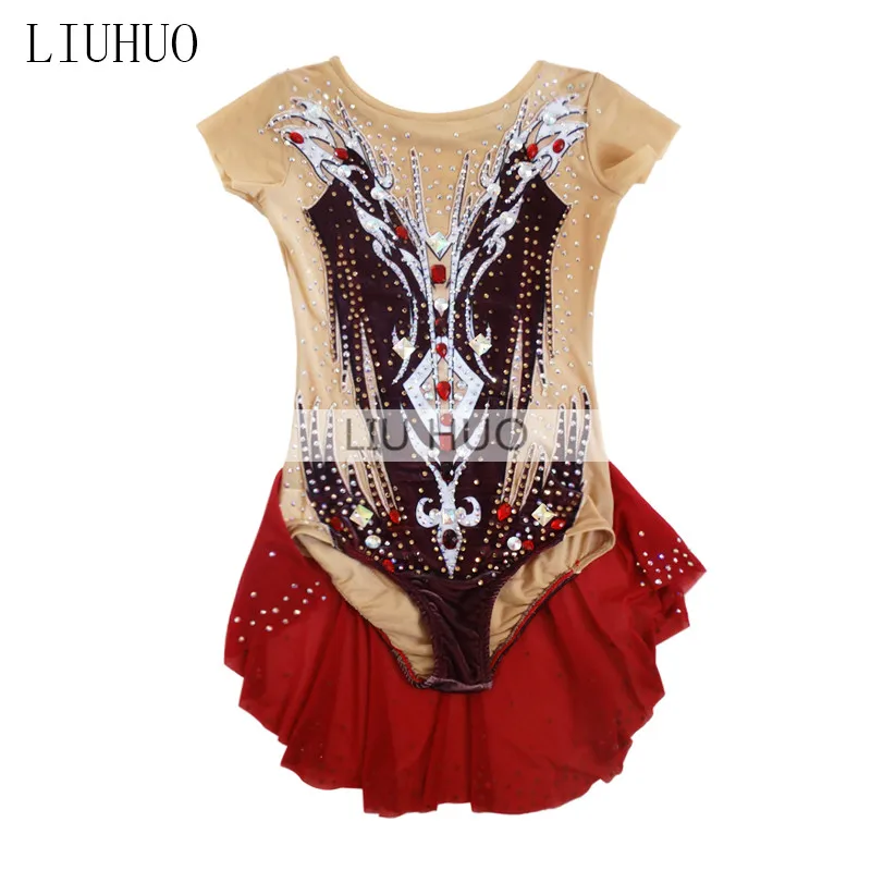 

LIUHUO Figure Skating Dress Women's Girls' Ice Performance Rhythmic Gymnastics Competition Leotard Teens Aerobic Unitard Dance