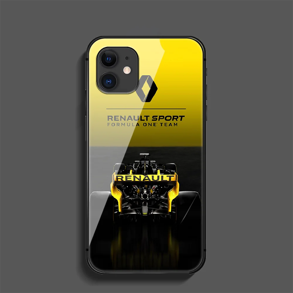 

French Renault Car Phone Tempered Glass Case Cover For Iphone 5 6 7 8 11 12 5S 6S X Xr XS Se Max Plus Pro Mini Trend Phone case