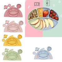 practical 8x toddler utensils baby dishes set cute tableware bpa free food grade silicone plate spoon feeding supplies