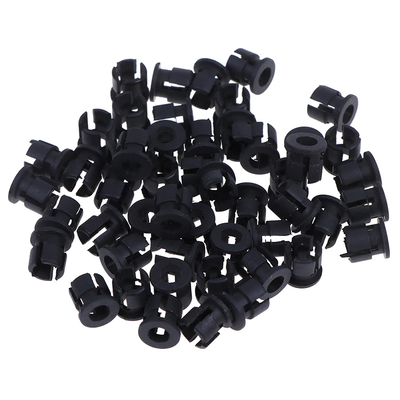

Hot sale 50pcs Black Plastic 3mm 5mm Lamp LED Diode Holder Black Clip Bezel Socket Mount Useful