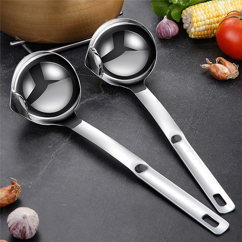 

1PC Stainless Steel Scoop Filter Grease Spoon Colander Spoon Soup Oil Separation Cooking Colander Tools Home Kitchen Gadgets
