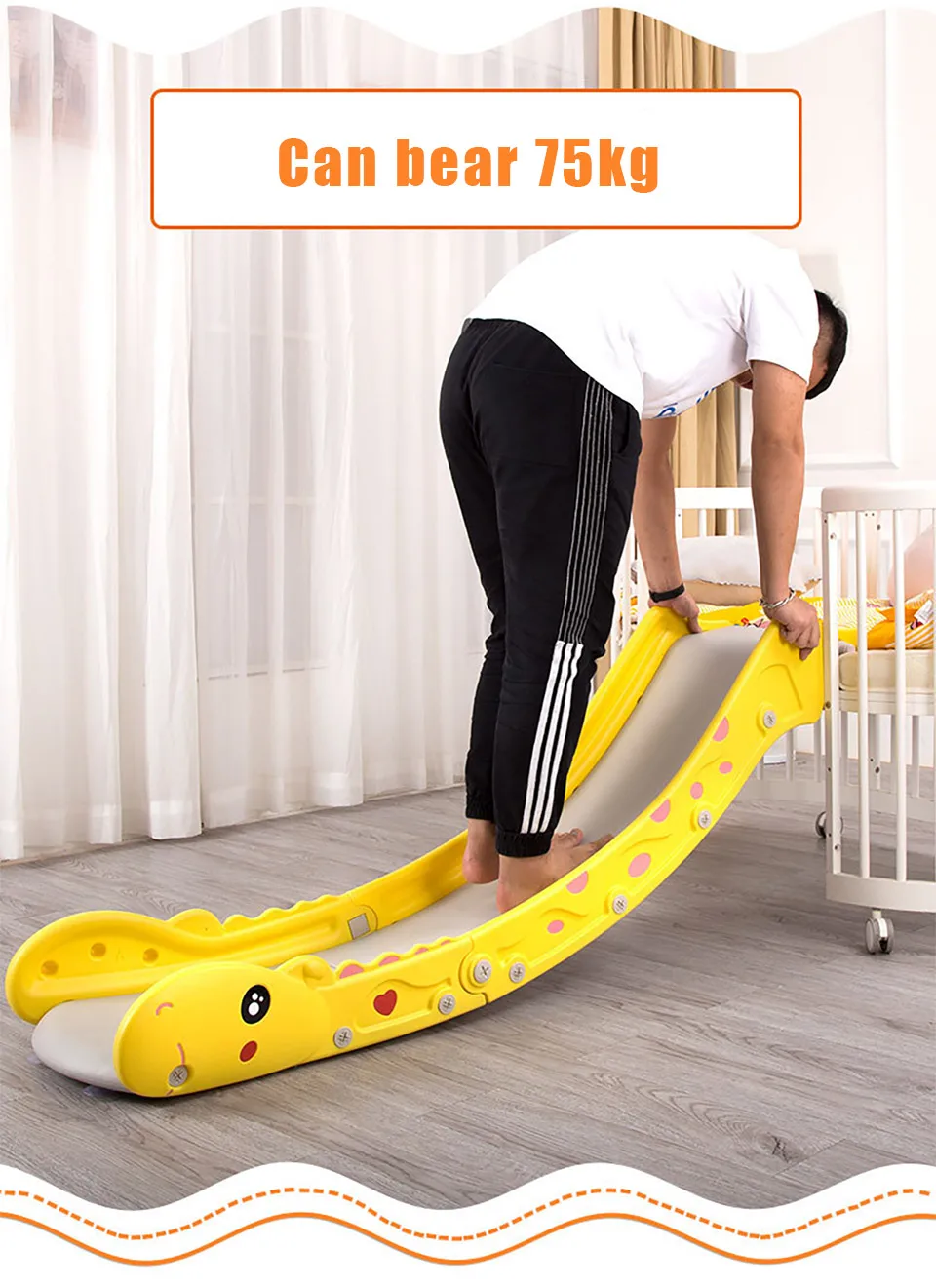 IMBABY, утолщенные ползунки, домашние Мини Пластиковые забавные ползунки, детский подарок, домашние складные удлиненные ползунки для детей 1-6 лет