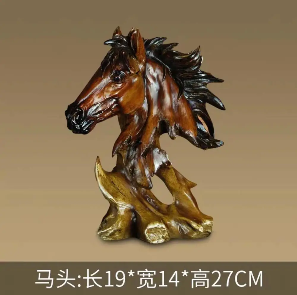 27CM LARGE TOP COOL ARTWORK HOME OFFICE ROOM CLUB BAR DECORATIVE ART ANIMAL HORSE HEAD BATTLE STEED ORNAMENT SCULPTURE | Дом и сад