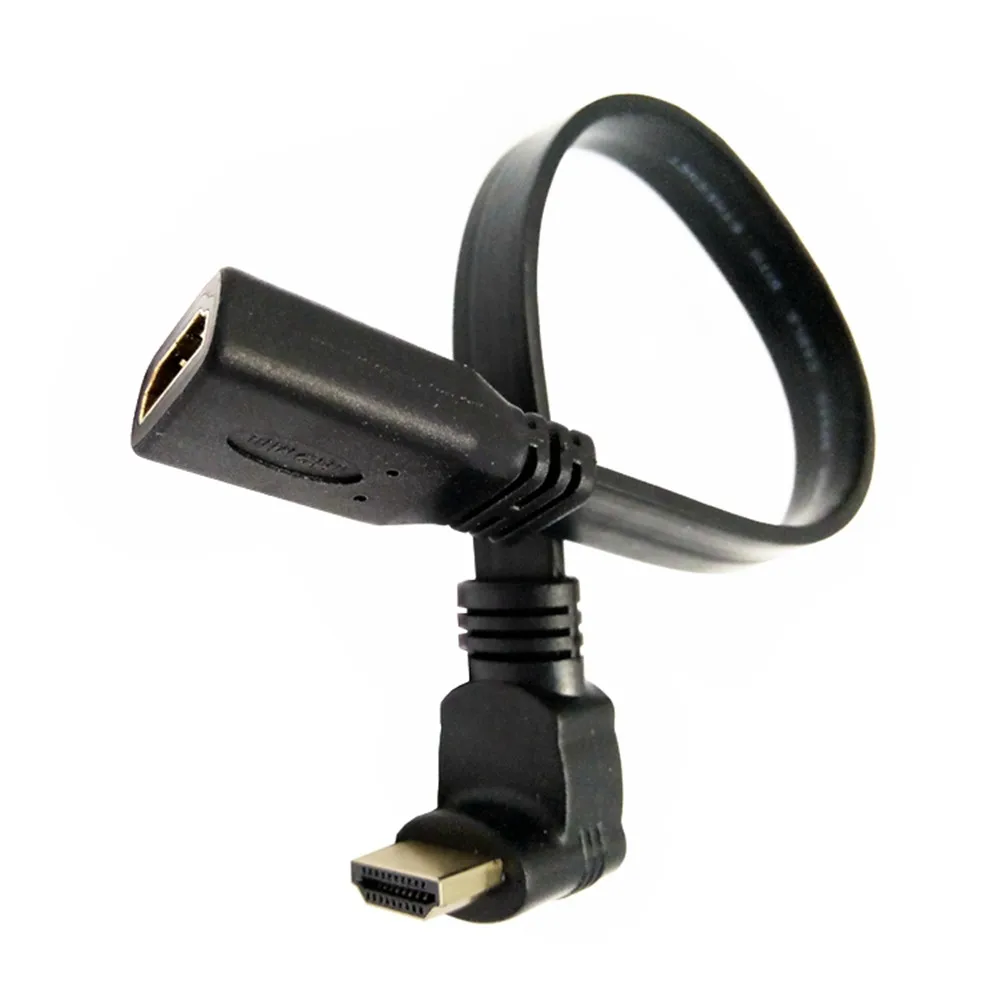

HDMI-совместимый удлинитель с углом поворота 270/90 градусов тонкий плоский HDMI-удлинитель штекер-гнездо угловой шнур 1,4 в короткий hdmi-кабель 0,3 м