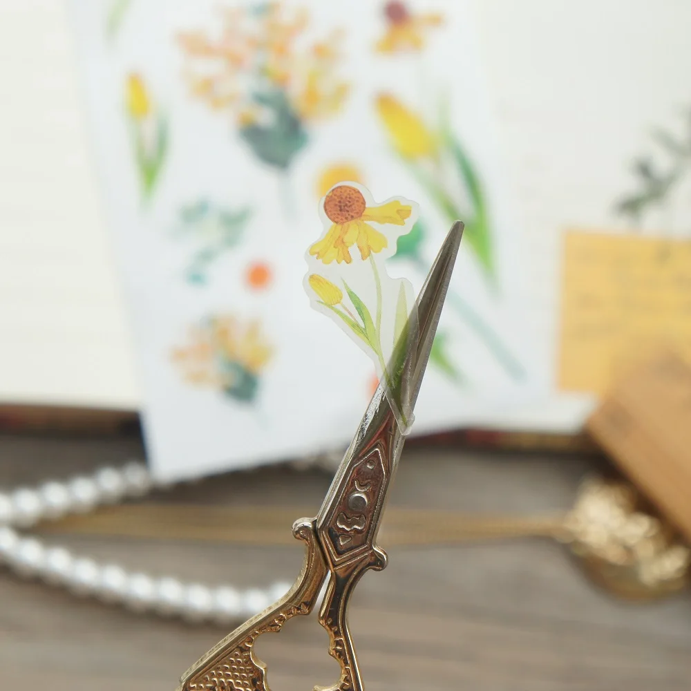 1 лист желтый дизайн диких цветов наклейка в качестве подарочной бирки декорация