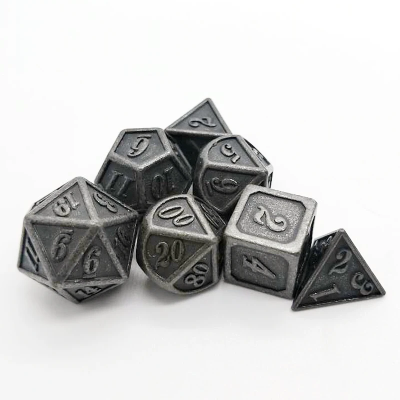Набор цифровых Металлических Кубиков 7 шт./компл. TRPG мультиплеер развлекательная