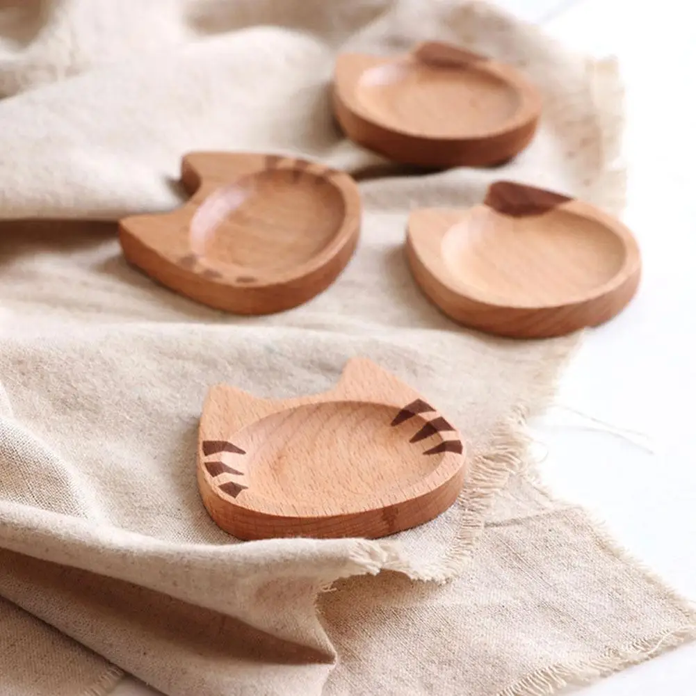 Деревянная тарелка для соуса японская в форме кошки чаша домашней кухни | Дом и