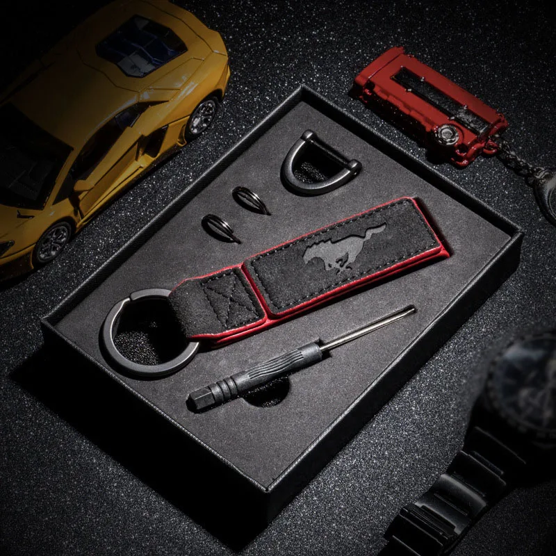 Кожаный брелок для автомобиля Alcantara автомобильный Ford Mustang Shelby GT 350 500 Cobra Стайлинг |