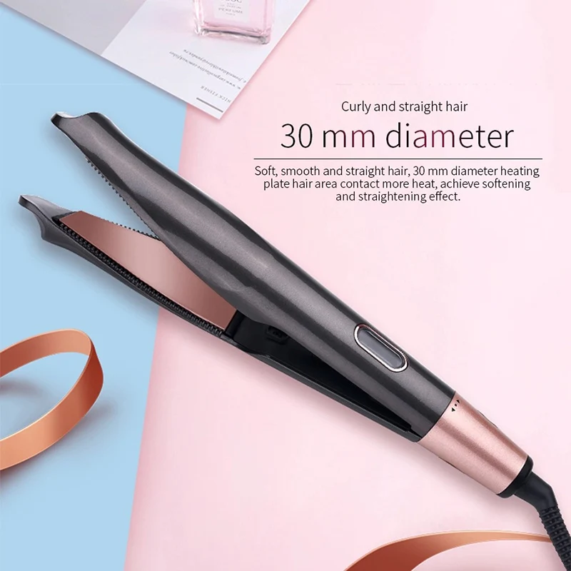

2-in-1 Straightener Rotating Curling Iron Hair Curler Wand Hair Styling Tool Temperature Control Splint MH88