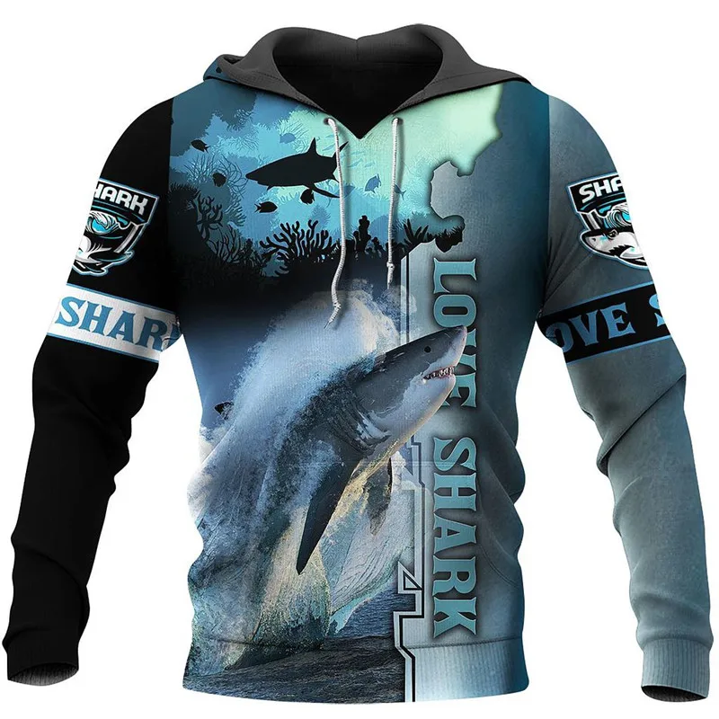 

Fashion new long sleeve Love Shark 3D printing Harajuku street hoodie unisex autumn and winter sweatshirt/zipper hoodie apparel