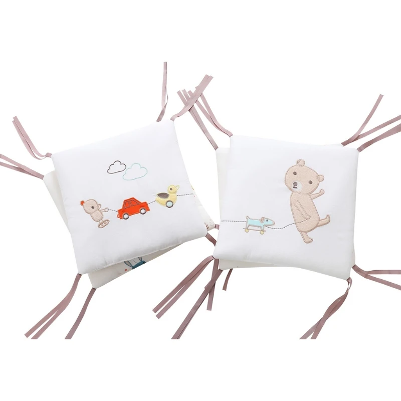 

6Pcs Hot Baby Soft Cotton Crib Bumper Newborn Bed Cot Protector Pillows Cushion Mat A2UB