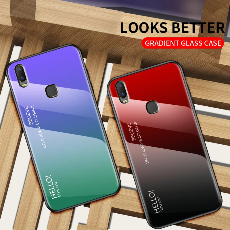 Vivo Y3 Standard Edition Case Luxury Marble Tempered Glass Soft TPU Frame Shockproof Back Cover Y11 2019 Protective | Мобильные