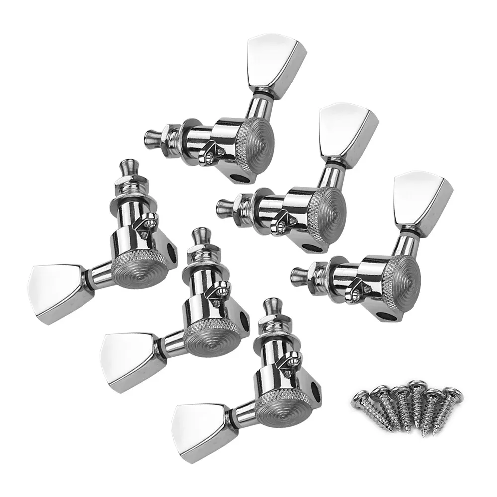 6 stück 3l3r gitarre string tuning pegs locking tuner mechaniken knöpfe für akustische elektrische gitarren ersatz zubehör free gl