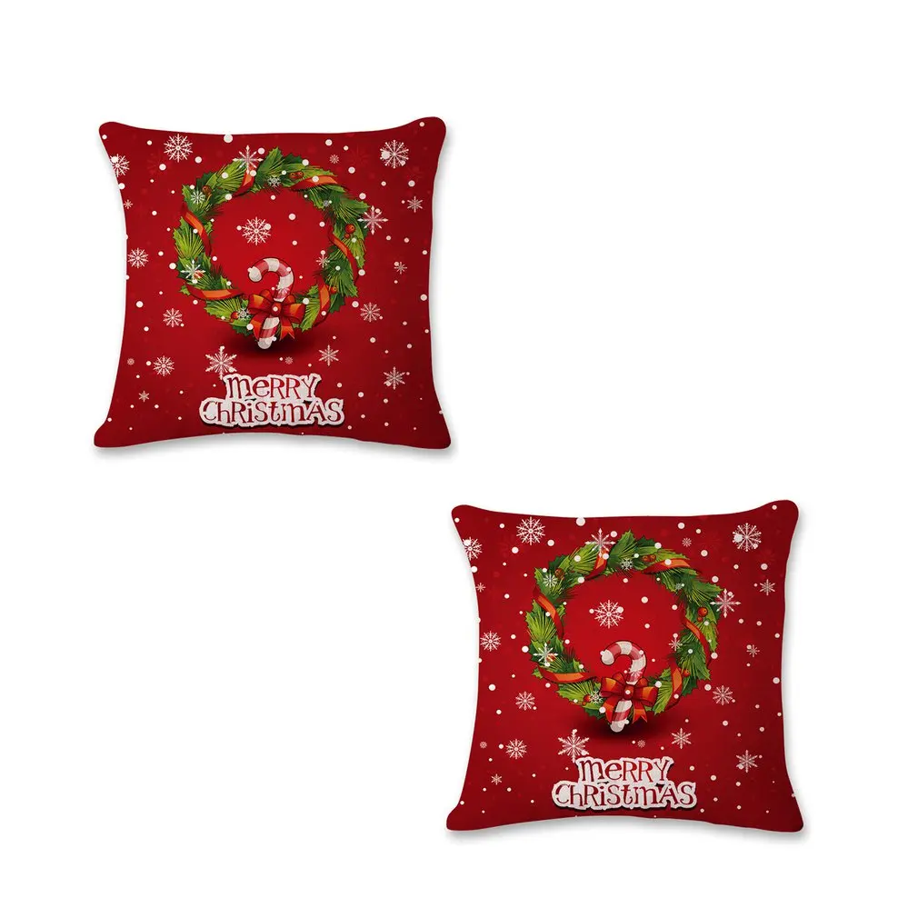 Модный Рождественский дизайн наволочка из хлопка и льна супер мягкая подушка для
