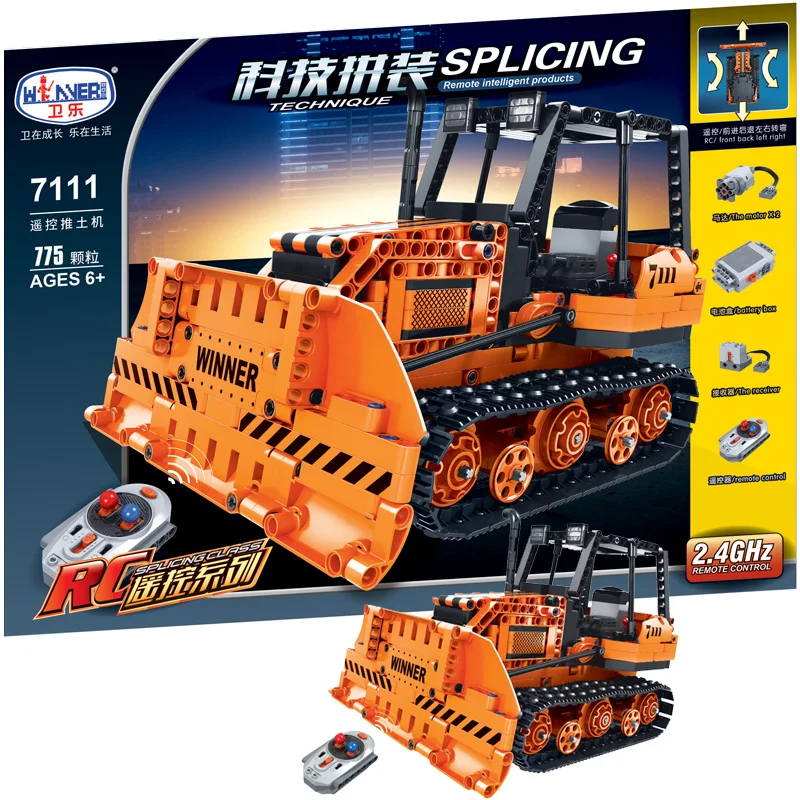 

MOC City Remote control bulldozer 775pcs High-tech RC Creator Engineering vehicle DIY Building Blocks Bricks Toys For kids Gifts