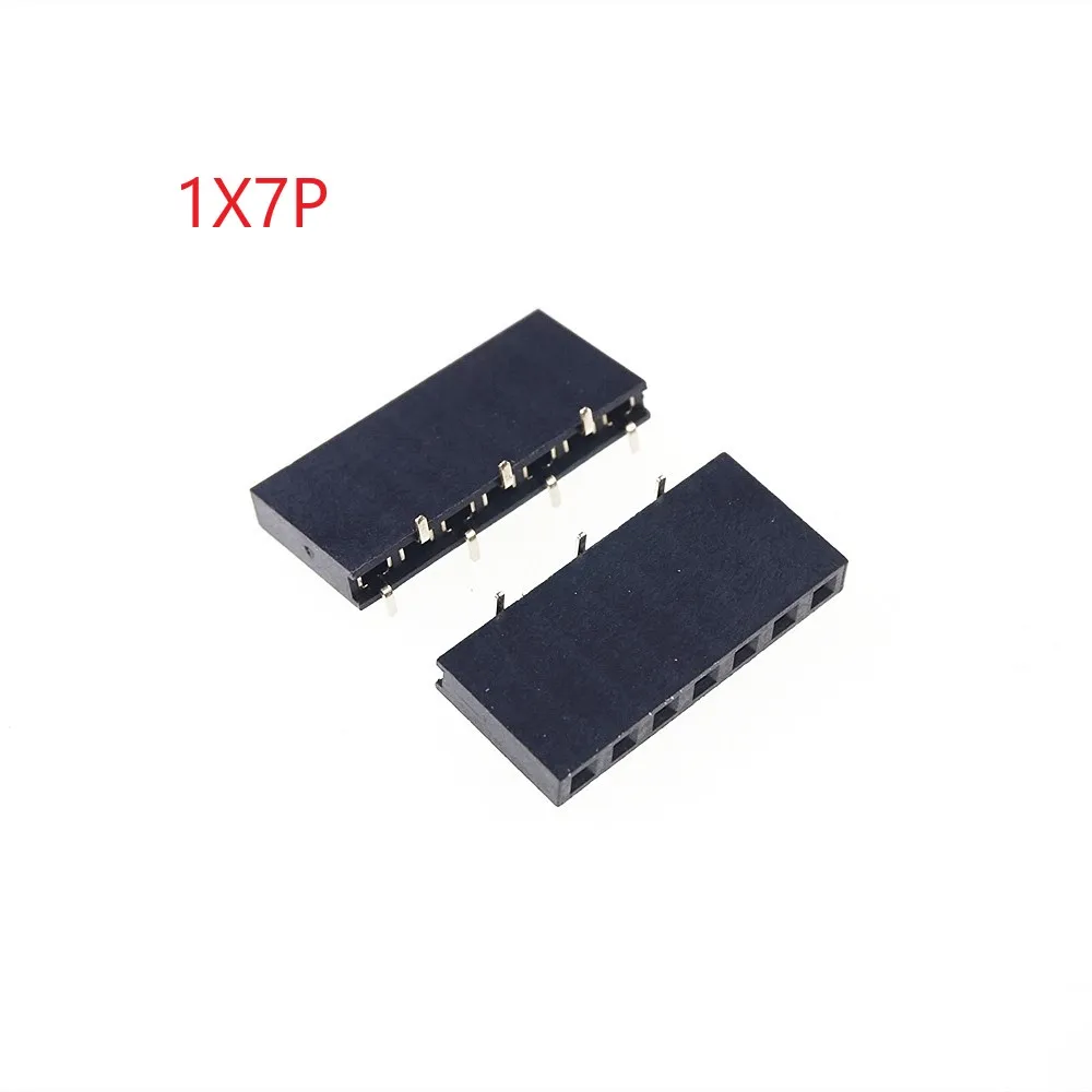 100 шт. 2 54 мм 0 &quotшаг 1x7P 7-контактный разъем PCB гнездовой Однорядный поверхностное