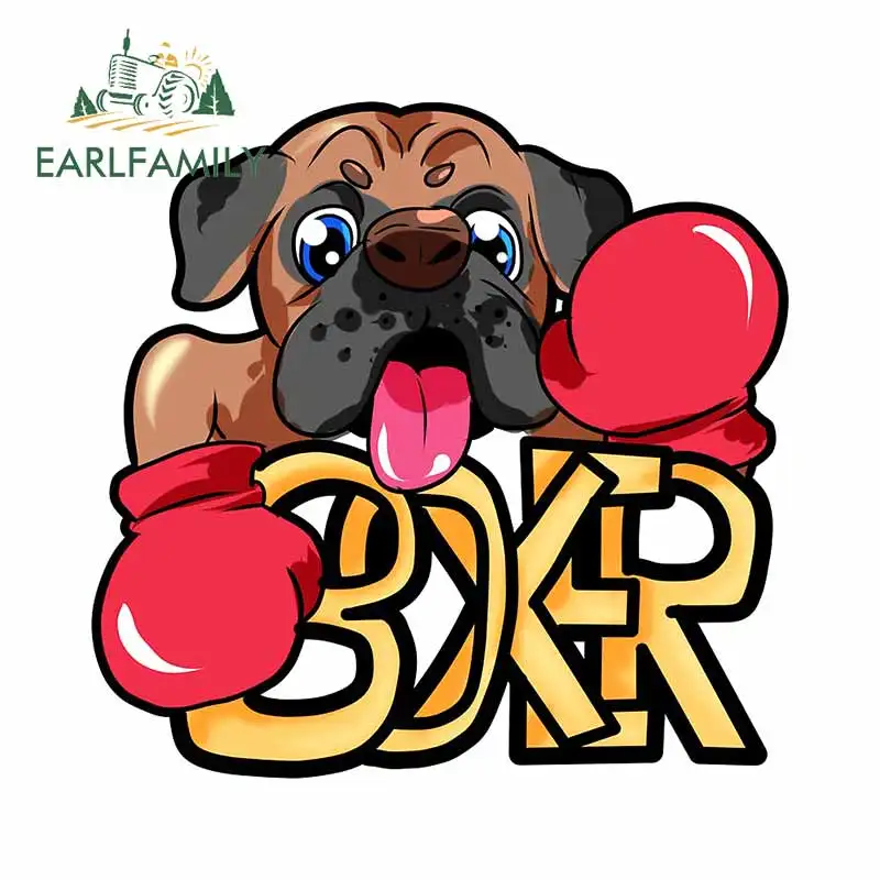EARLFAMILY 13 см x 12 8 для немецких боксеров собака щенок автомобильные наклейки
