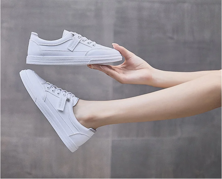 

Женская обувь 2021, дышащая повседневная обувь для бега, женская обувь на платформе со шнуровкой, белые женские удобные туфли на плоской подош...