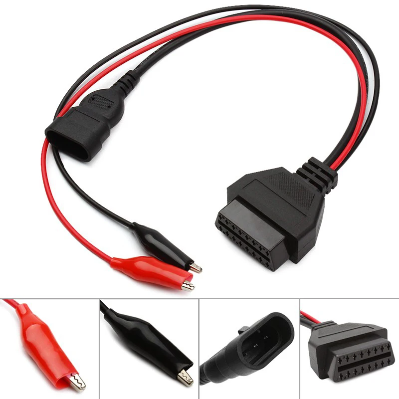 

For Fiat 3 Pin Alfa Lancia to 16 Pin OBDII OBD2 obd-II Connector Adapter Auto Car Cable Obd for fiat 3pin Diagnostic Cable