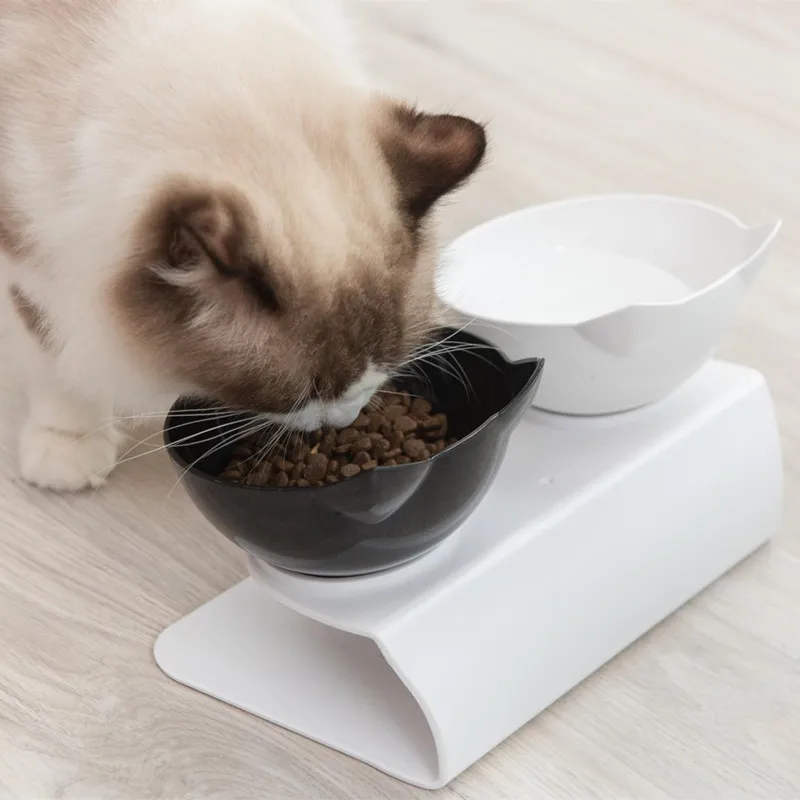 

Non-slip Cat Bowls Double Pet Bowls With Raised Stand Pet Food and Water Bowls For Cats Dogs Feeders Pet Products Cat Bowl