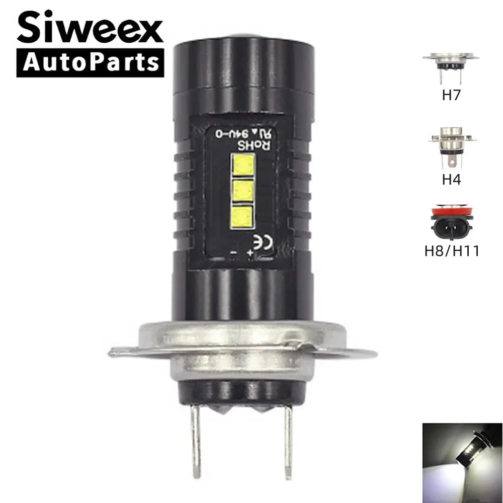 1 шт. H4 H7 H8 H11 Авто противотуманных фар P21W 2525 чип 12 SMD светодиодный вождения