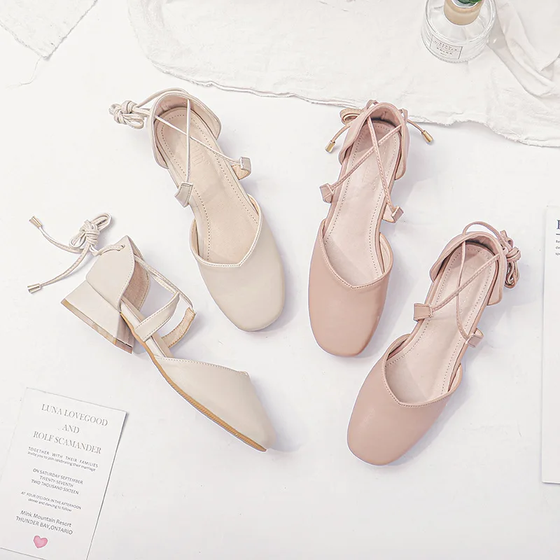 

Лето 2020, модные новые повседневные сандалии Baotou на массивном каблуке, модная женская обувь