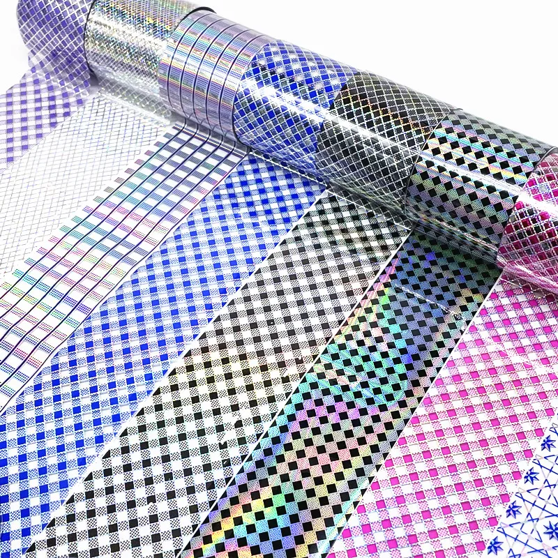 1Roll Checkerboard Plaid Nail Foils Nails Transfer Paper Checkered  Manicure DIY Houndstooth Nail Decorations