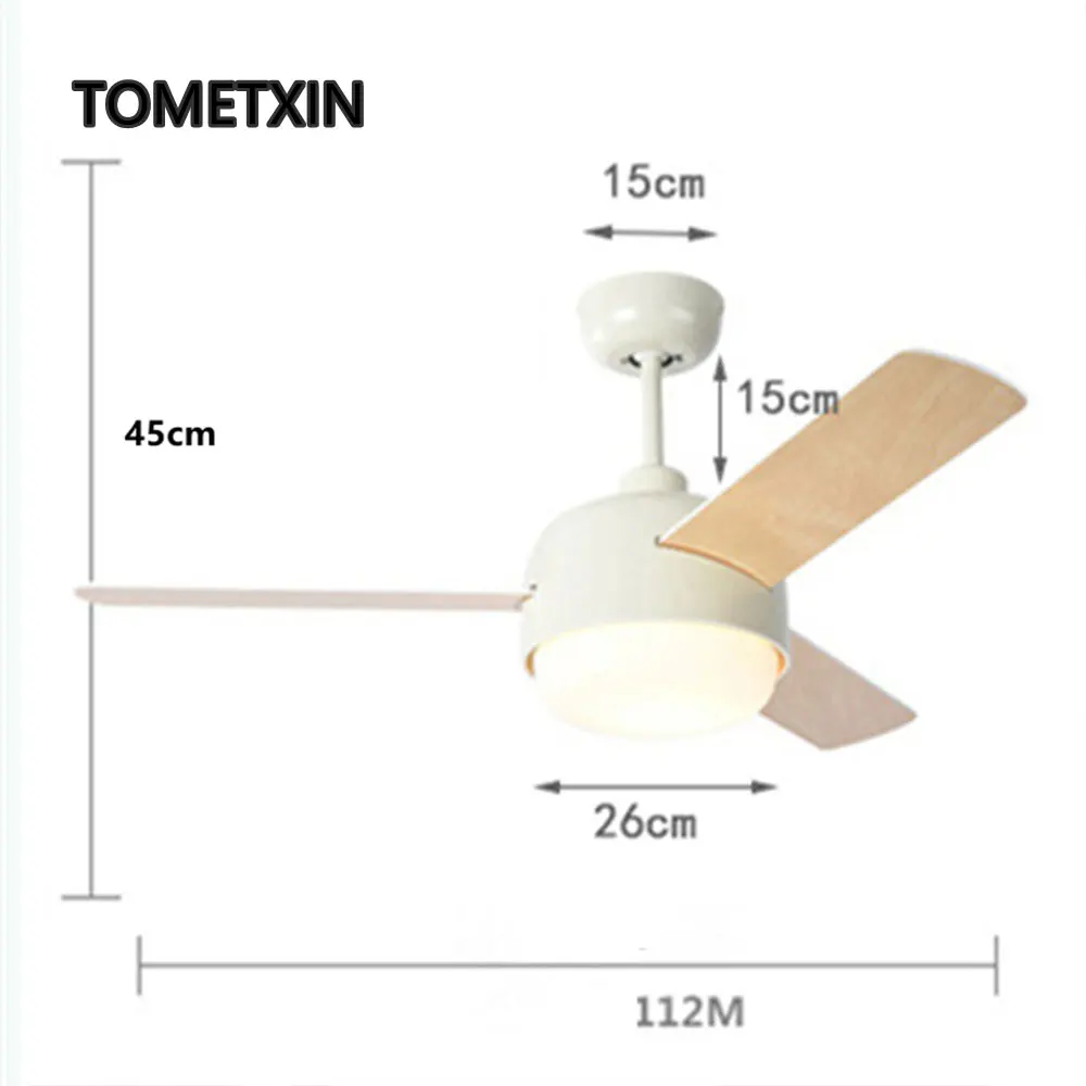 

44 inch chandelier fan with lights remote control for home living room bedroom fans lamp wooden blades salon loft child kitchen