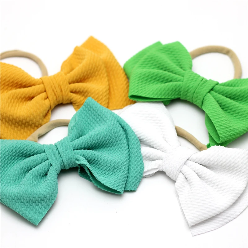 Повязка на голову с бантом для младенцев нейлоновый тюрбан большим разрезом