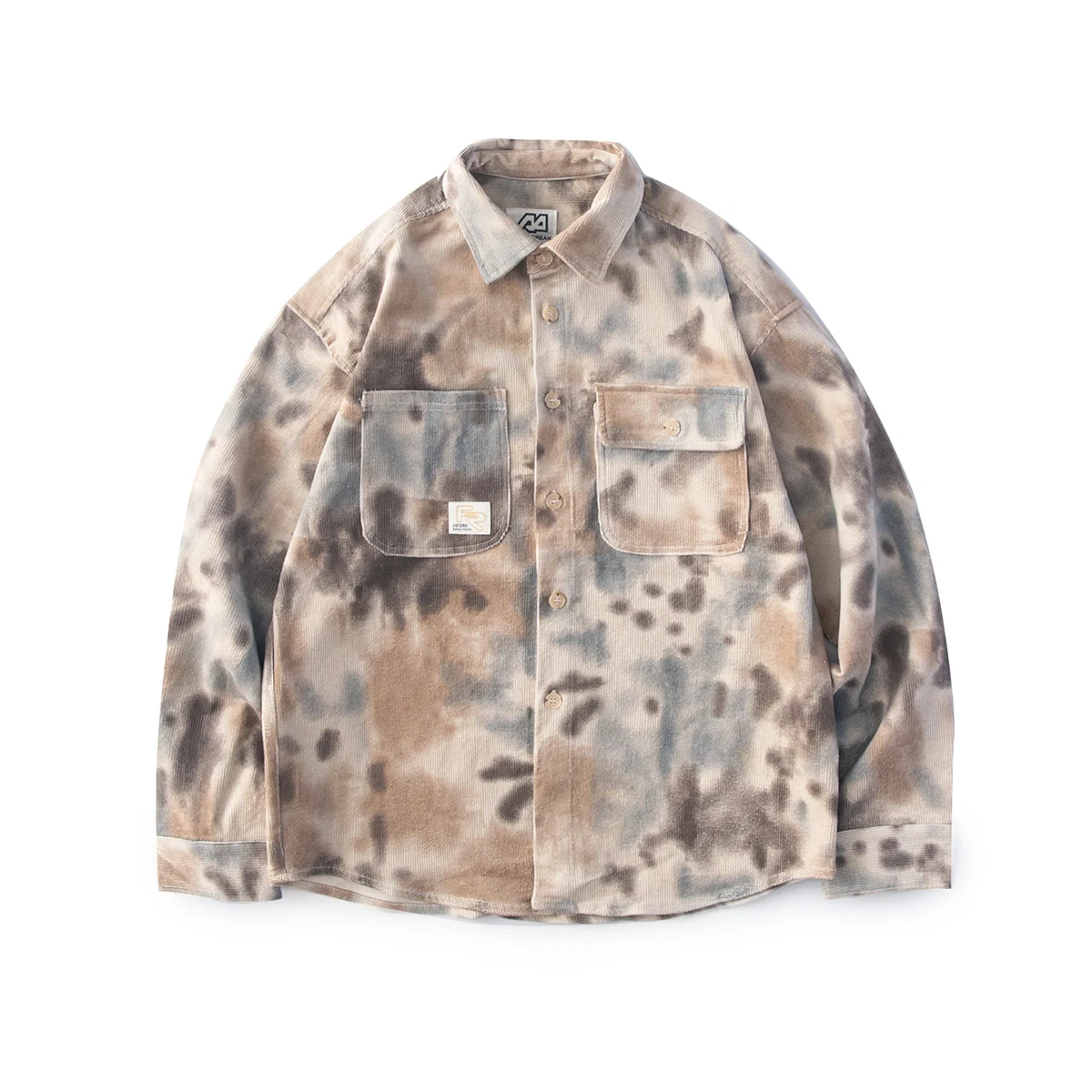 

KB 2021 New spring Long Sleeve Dress Shirts Hip Hop Harajuku Mosaic tie-dyed Streetwear Shirt Tops Fashion Shirts