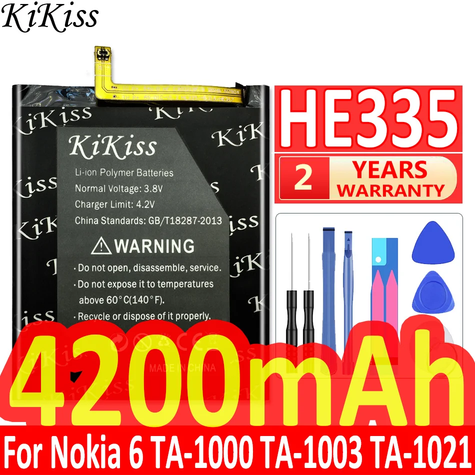 

4200mAh HE335 For Nokia 6 nokia6 N6 TA-1000 TA-1003 TA-1021 TA-1025 TA-1033 TA-1039 Smart Mobile Phone High Capacity Battery