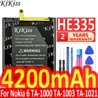 4200 мАч, HE335 для Nokia 6 nokia6 N6 TA-1000 TA-1003 TA-1021 TA-1025 TA-1033 TA-1039 TA-, умный телефон, аккумулятор большой емкости