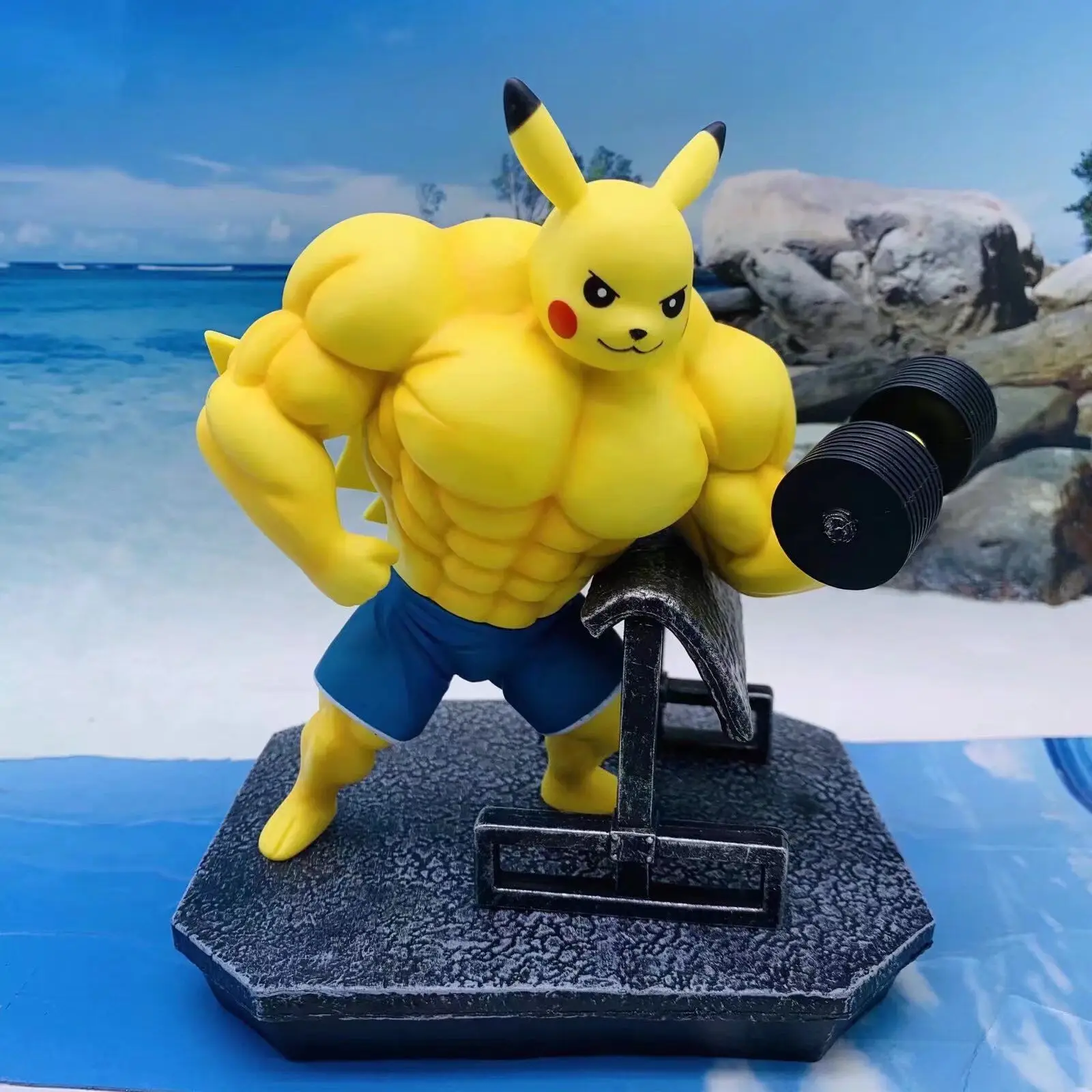 

17cm Pokemon GK Fitness Muscle Pikachu figure Muscle Ornaments Boxed Model figma Toys for Children