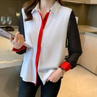 Женская шифоновая блузка с длинным рукавом и принтом