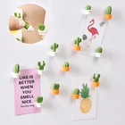 6 шт.компл. 3D милая суккулентная доска для сообщений и напоминания о кухонном холодильнике Магнитная кнопка аксессуары